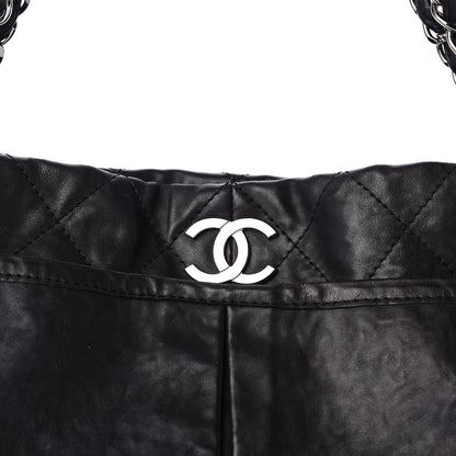 Chanel Lambskin Stitched Shopper Tote Black 10 of 10