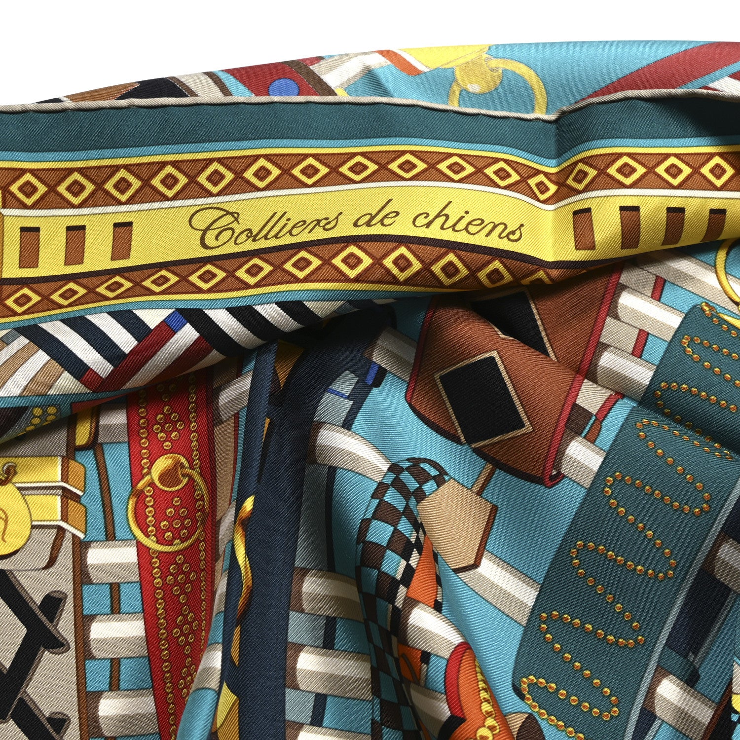 Hermes Silk Colliers de Chiens Scarf 90 5 of 5