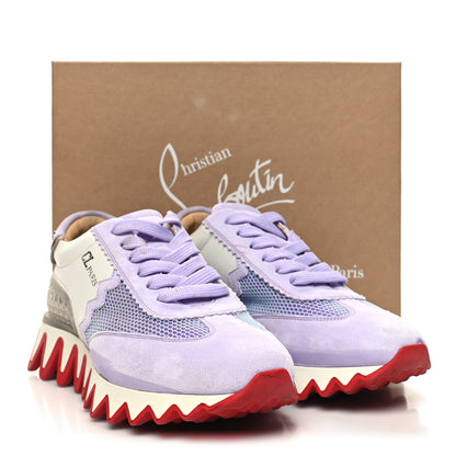 Christian Louboutin Suede Mesh Calfskin Neoprene Loubishark Sneakers 40 Lilac Smoke 13 of 13