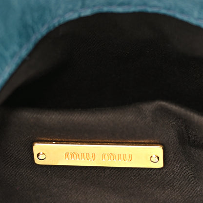 Miu Miu Vitello Lux Mini Bow Bag Blue 6 of 11