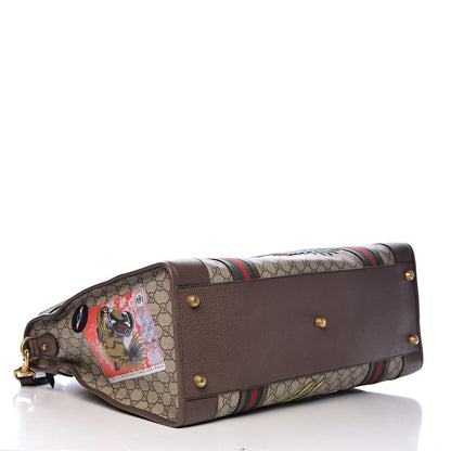 Gucci Soft GG Supreme Monogram Courrier Large Duffle Bag Beige New Acero Multicolor 4 of 15