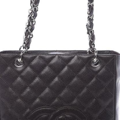 Chanel Caviar Quilted Petit Shopping Tote PST Dark Brown 10 of 11