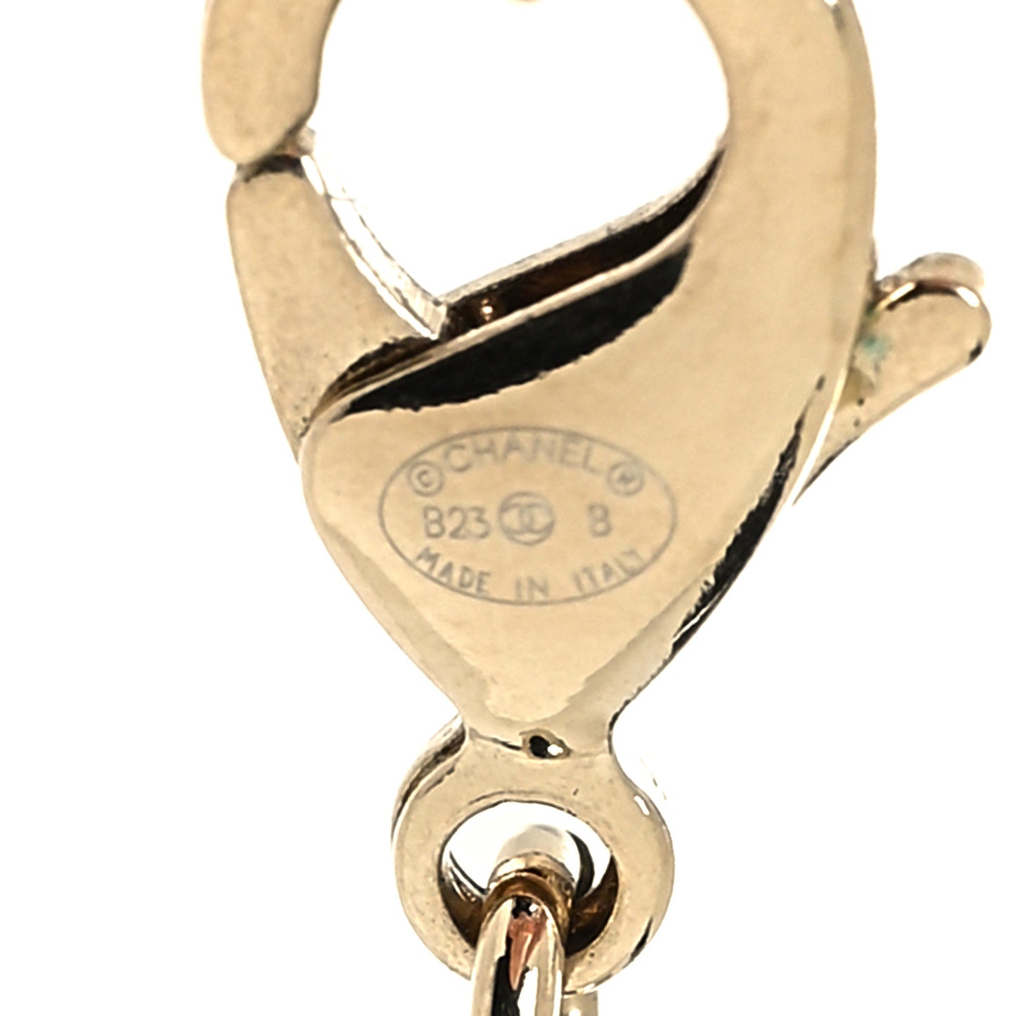 Metal Crystal CC Necklace Gold