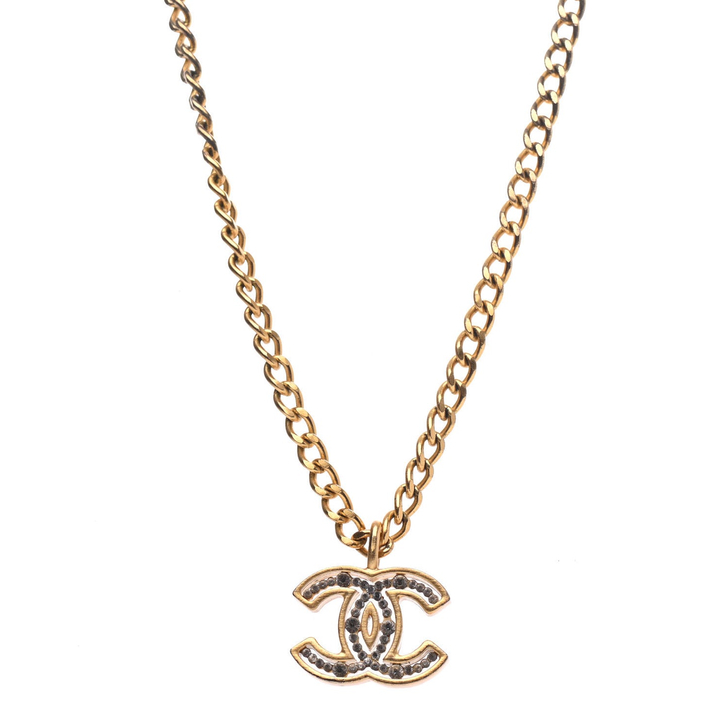 Crystal CC Necklace Gold