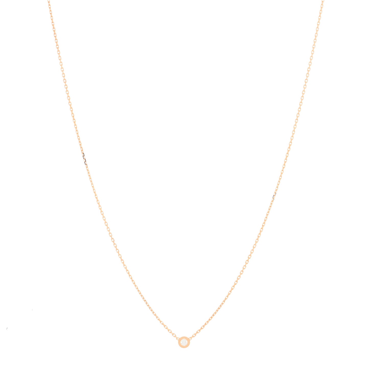 18K Pink Gold Diamond XS D'Amour Pendant Necklace
