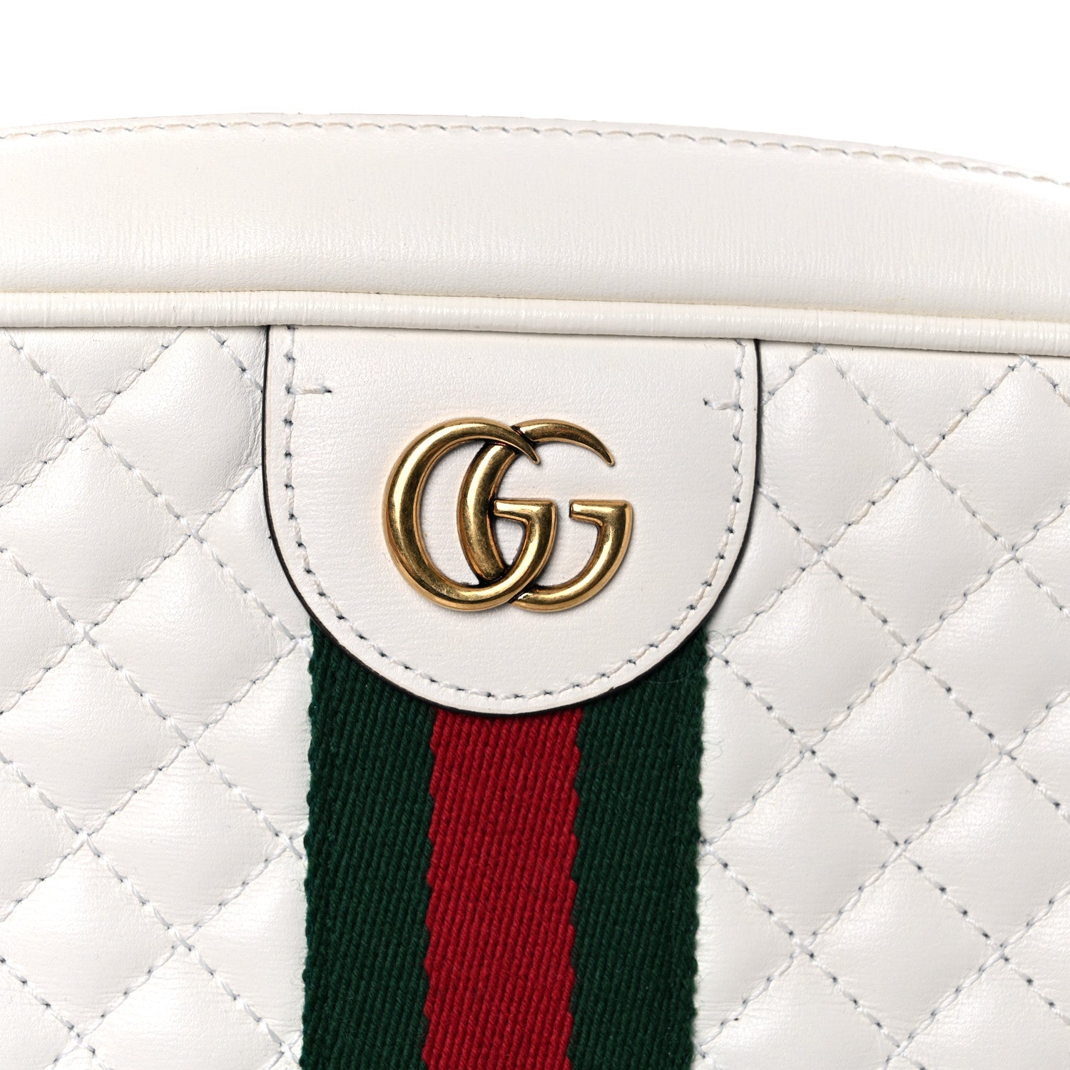 Gucci Calfskin Web Trapuntata Small Shoulder Bag Off White 10 of 11