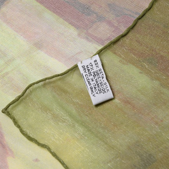 Chanel Silk CC Print Scarf Green Pink 3 of 5