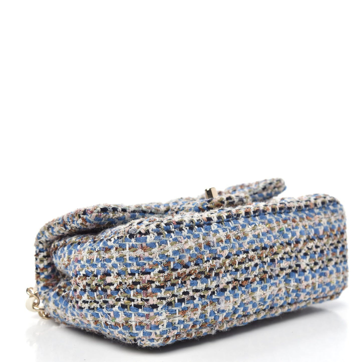 Tweed Quilted Mini Rectangular Flap Blue Multicolor