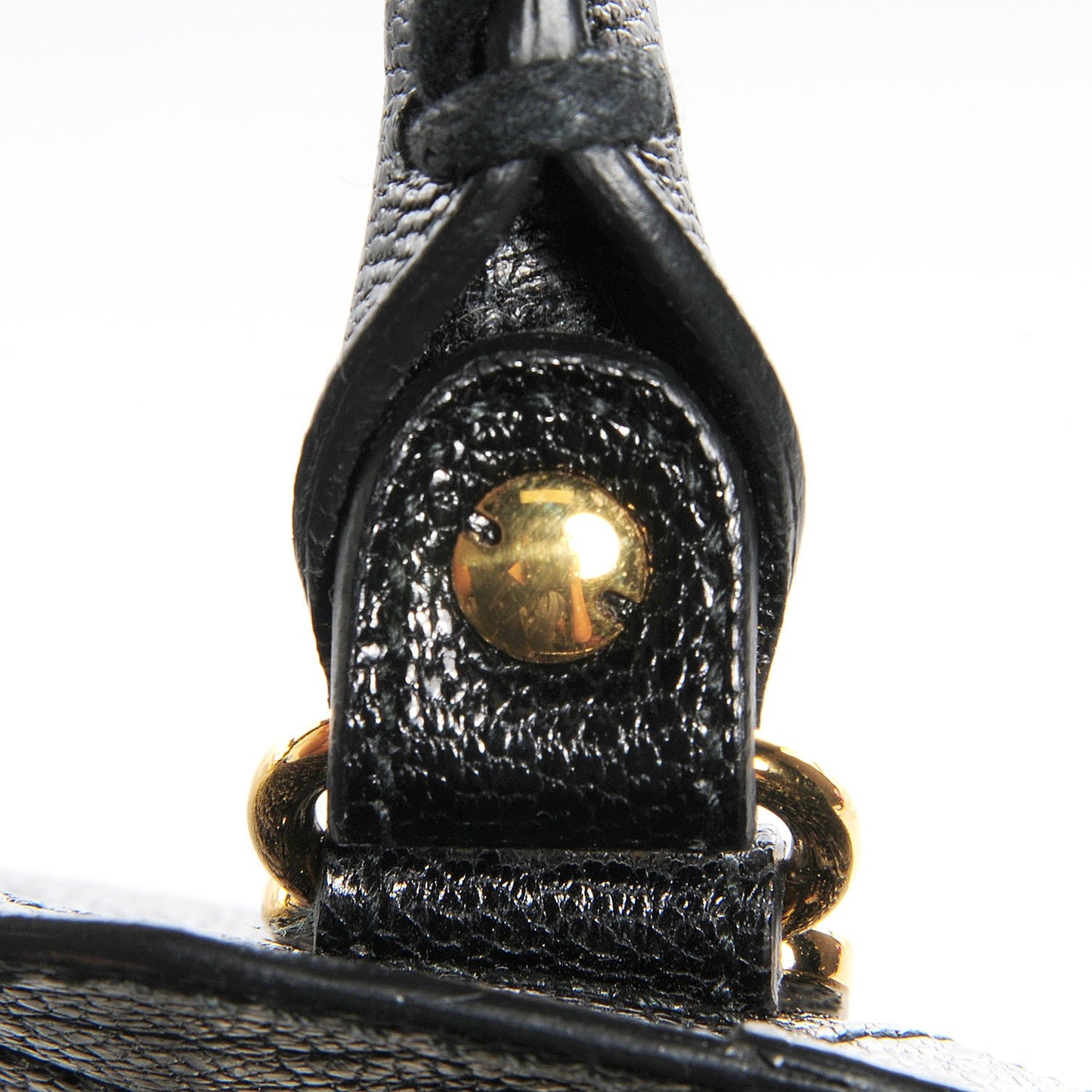 Chevre Gold Metallic Edge Hardware Mini City Black