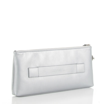 Chanel Metallic Calfskin Keyboard Pouch Silver 3 of 8