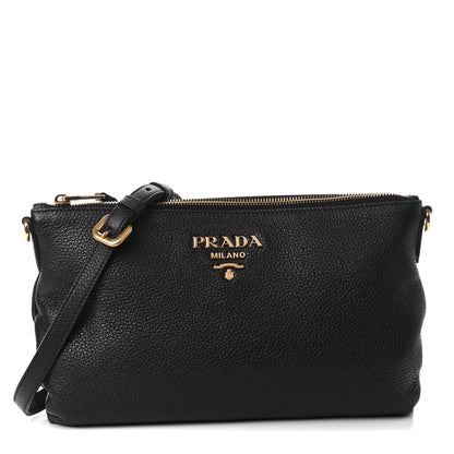 Prada Vitello Daino Crossbody Bag Black 1 of 8
