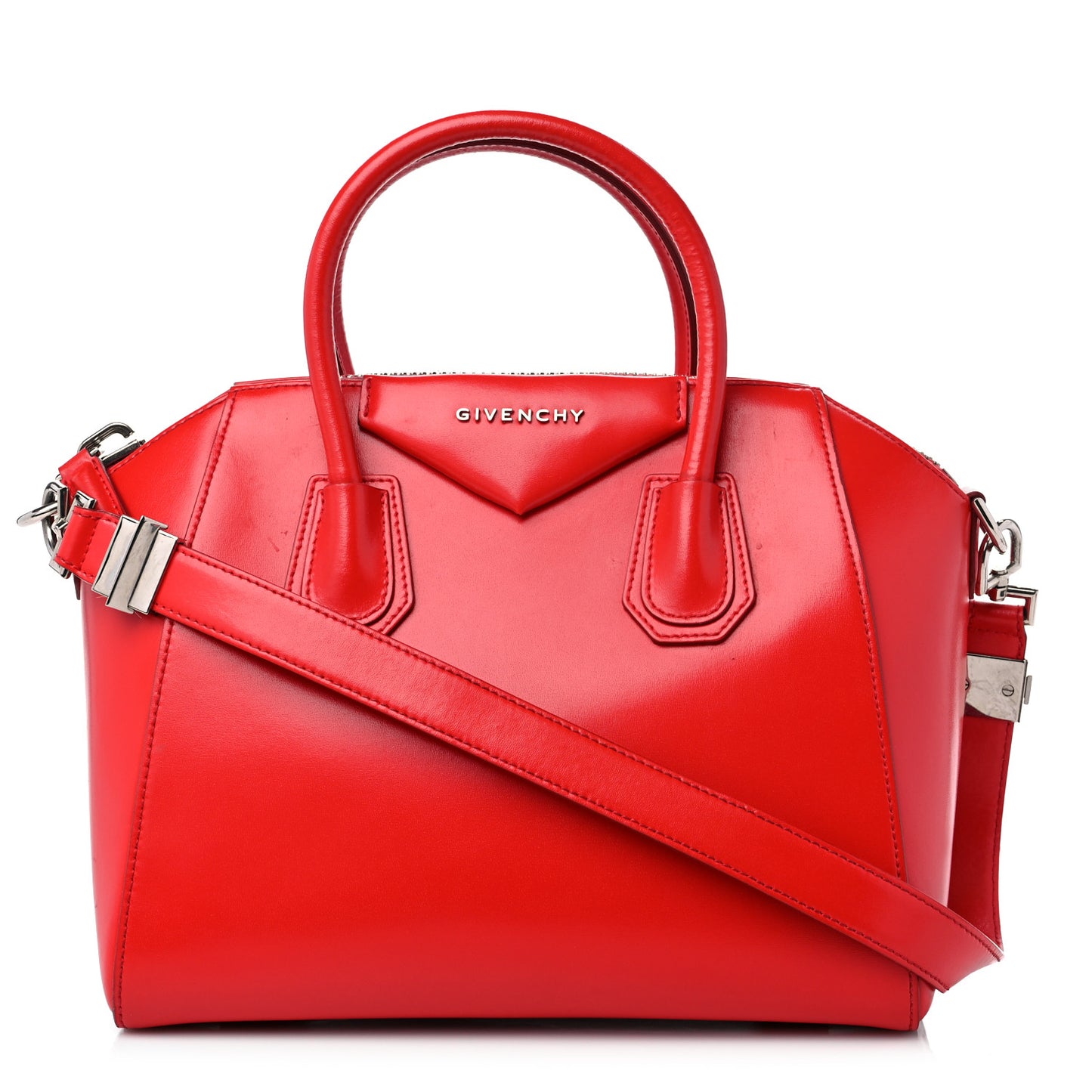 Shiny Lord Calfskin Small Antigona Medium Red