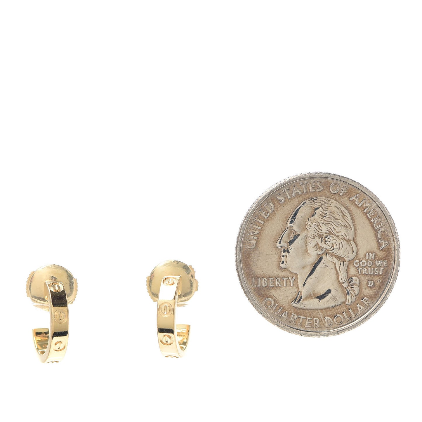 18K Yellow Gold Small LOVE Hoop Earrings