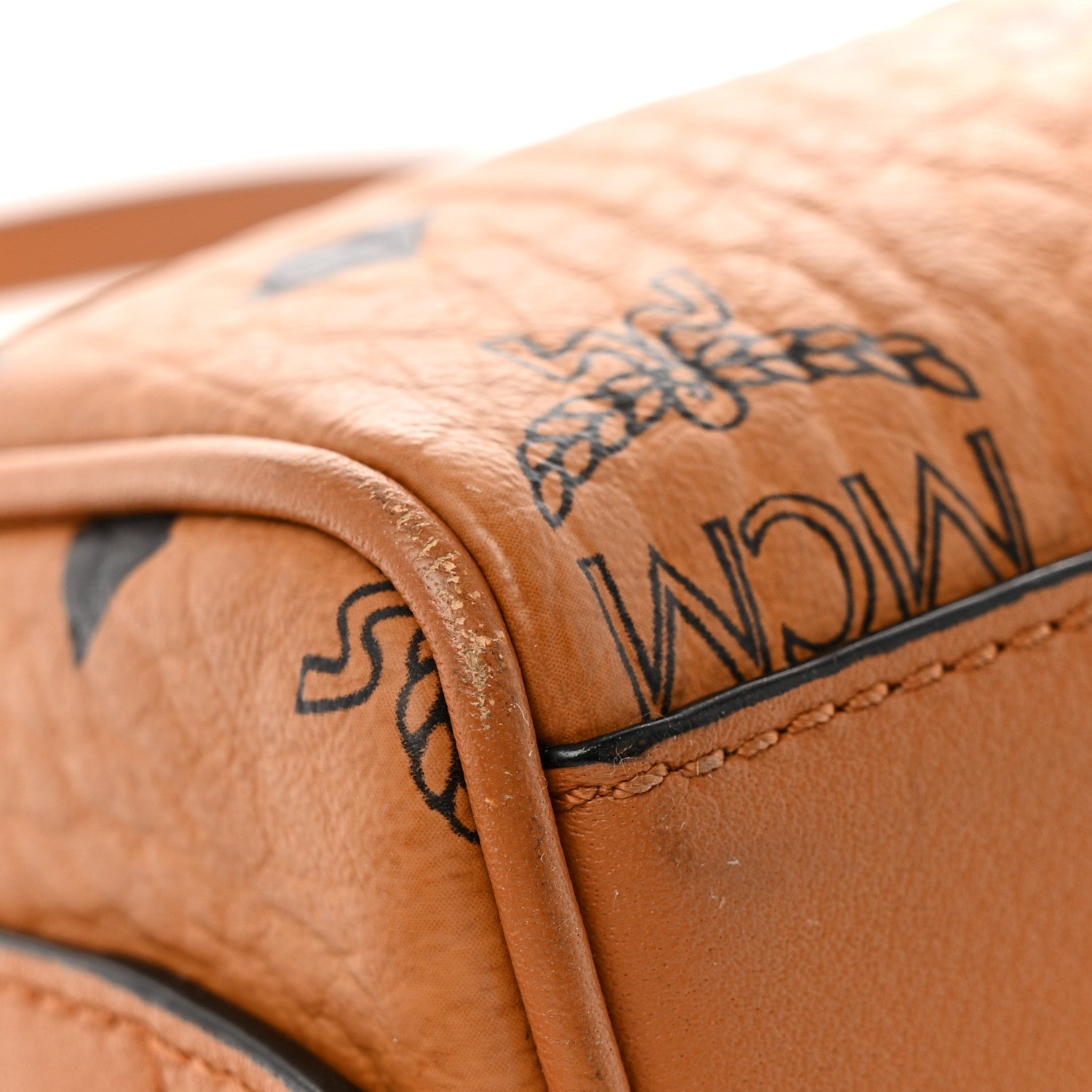MCM Visetos Mini Boston Bag Cognac 12 of 15
