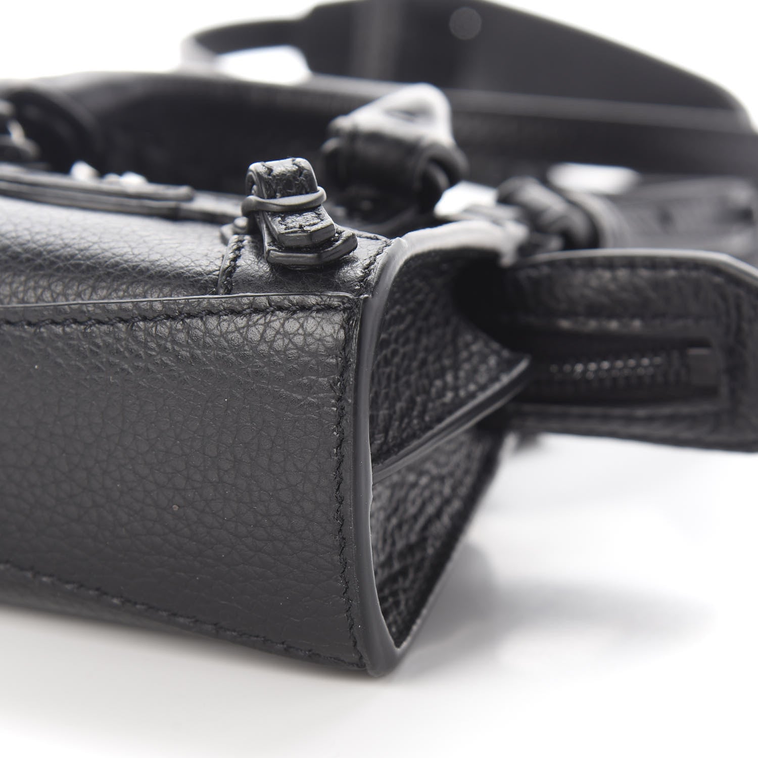 Balenciaga Grained Calfskin Neo Classic Black Hardware Super Nano City Crossbody Black 8 of 8