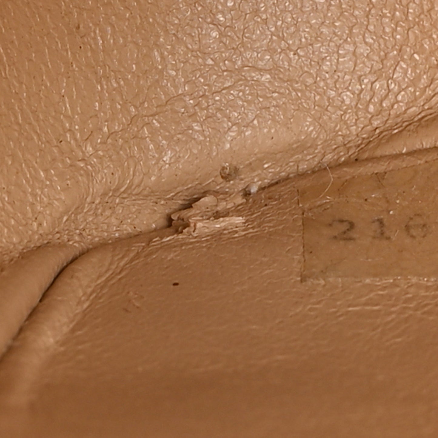 Lambskin Ribbon Stitched Flap Beige