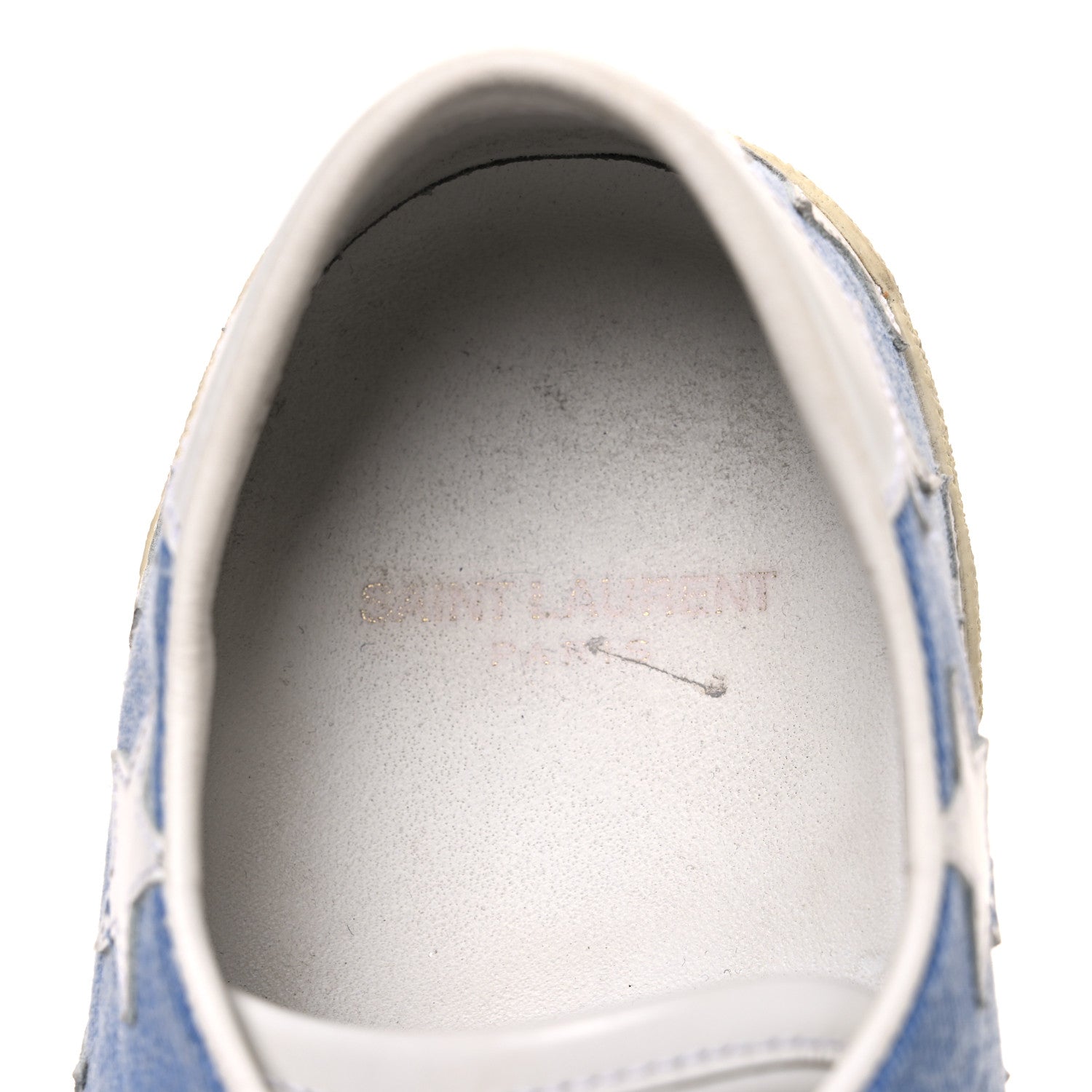 Saint Laurent Denim Calfskin Star Court Sneakers 39 Blue 9 of 9