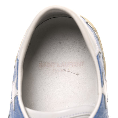 Saint Laurent Denim Calfskin Star Court Sneakers 39 Blue 9 of 9
