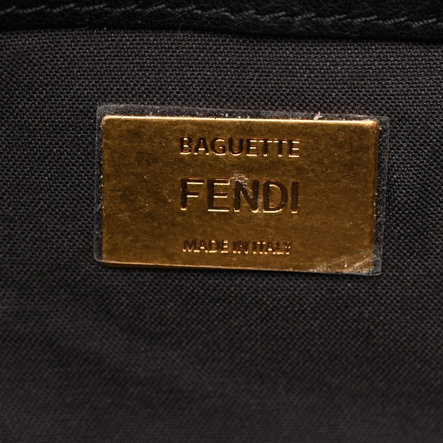Shearling Vitello Dolce Macro FF 1974 Baguette Tobacco Black