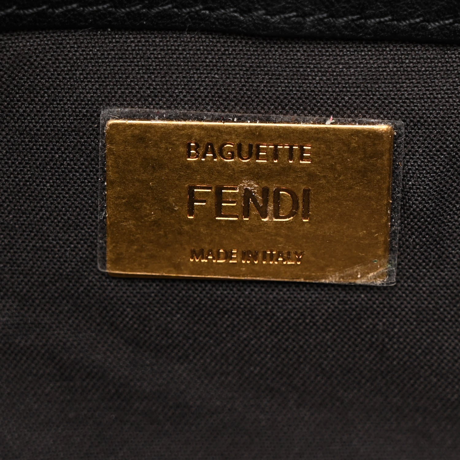 Fendi Shearling Vitello Dolce Macro FF 1974 Baguette Tobacco Black 6 of 10
