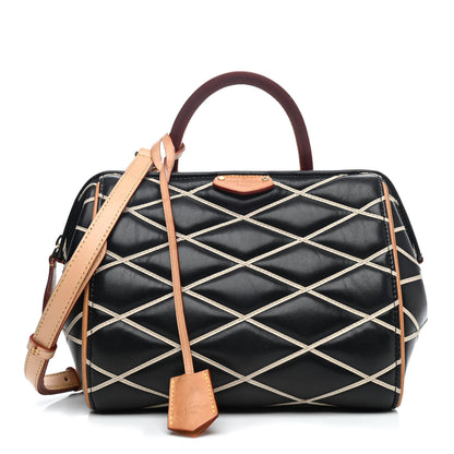 Louis Vuitton Lambskin Malletage Doc BB Black Natural 1 of 4