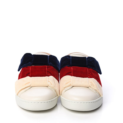 Gucci Calfskin Womens Velvet Bow Ace Sneakers 36 White 2 of 8