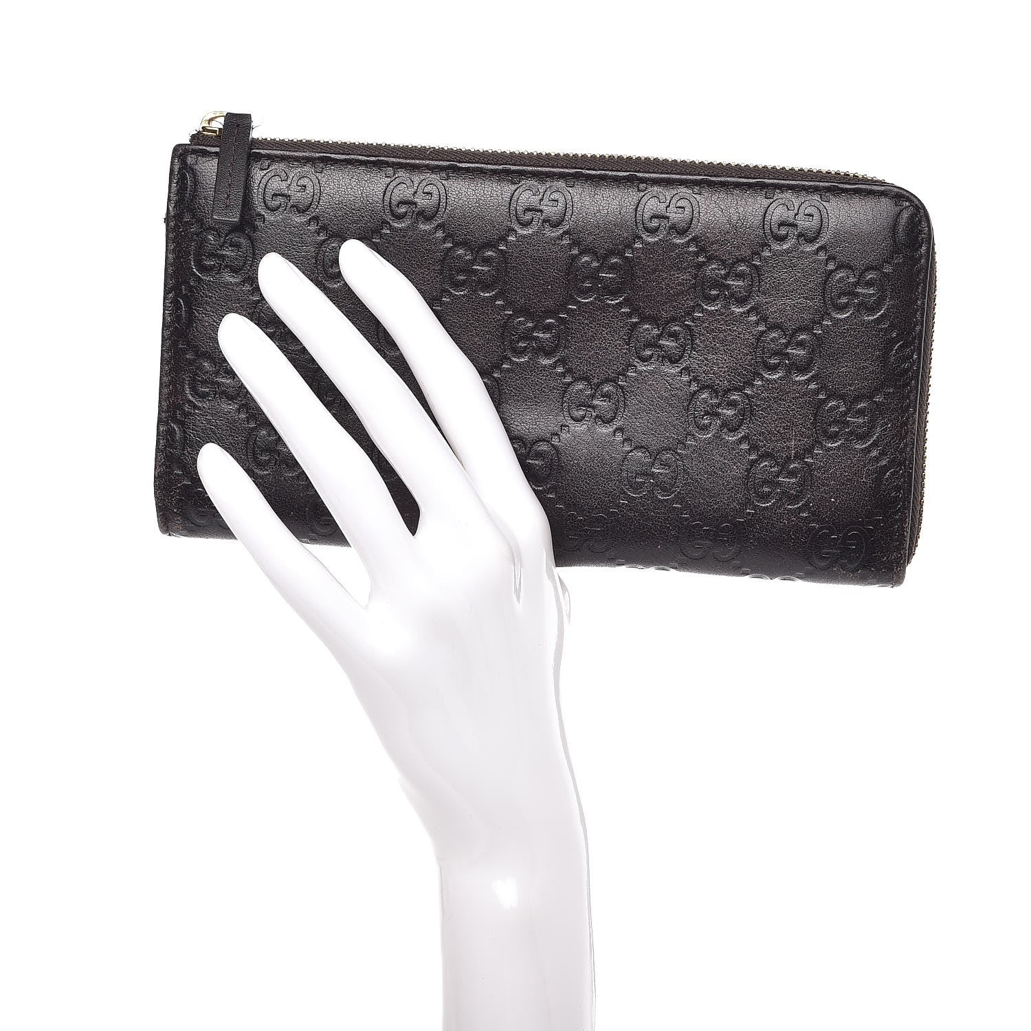 Gucci Guccissima Vitello Tender Donna Long Wallet Testa di Moro 2 of 12