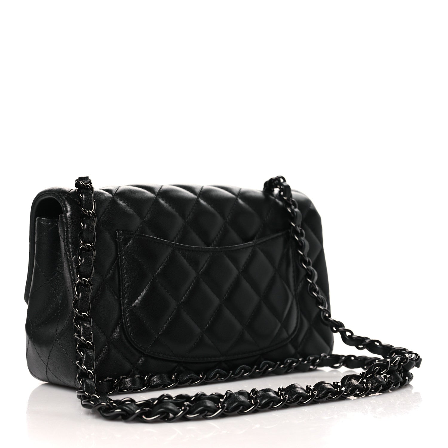 Chanel Lambskin Quilted Mini Rectangular Flap So Black 3 of 9