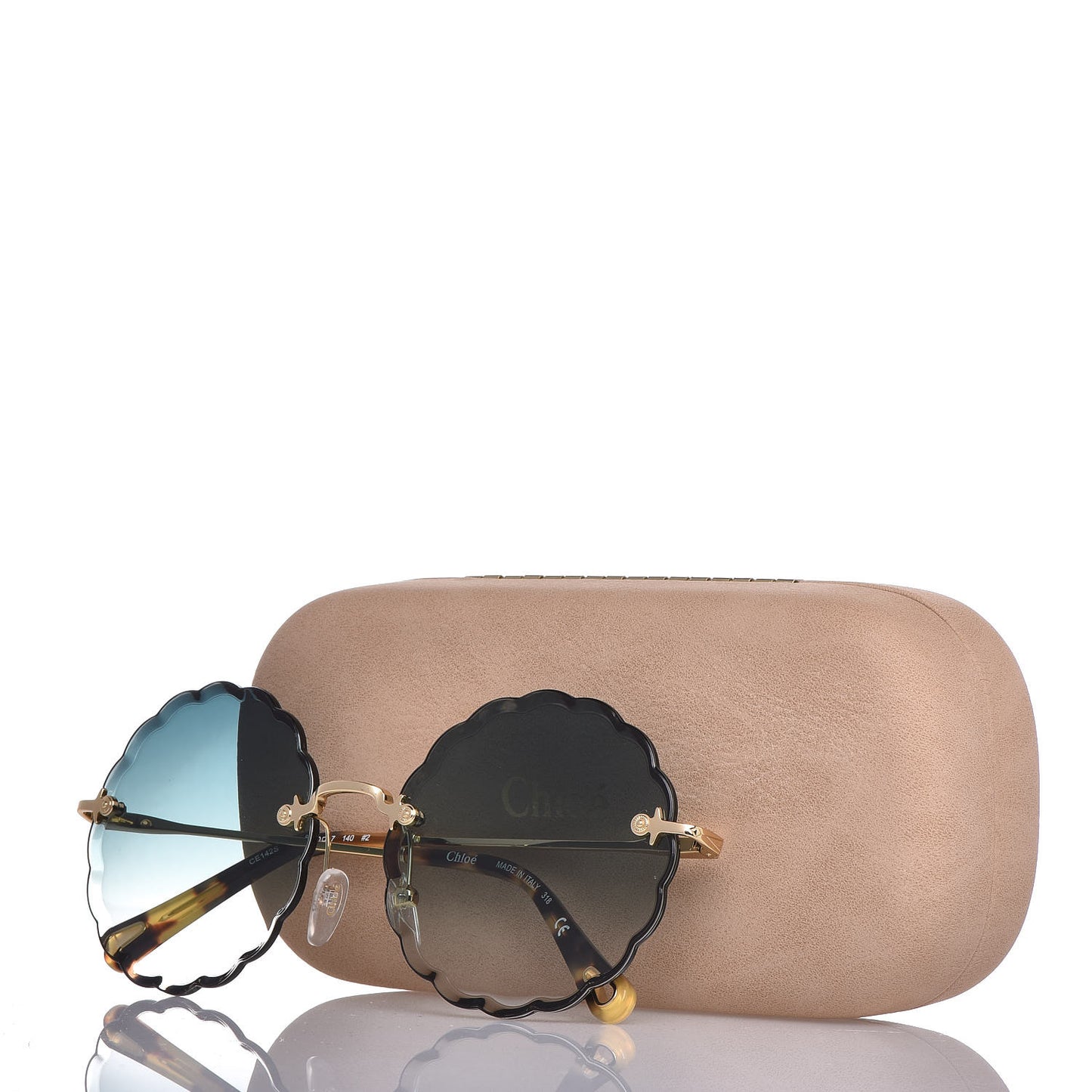Rosie Bevelled Round Sunglasses CE142S Gold Gradient Blue
