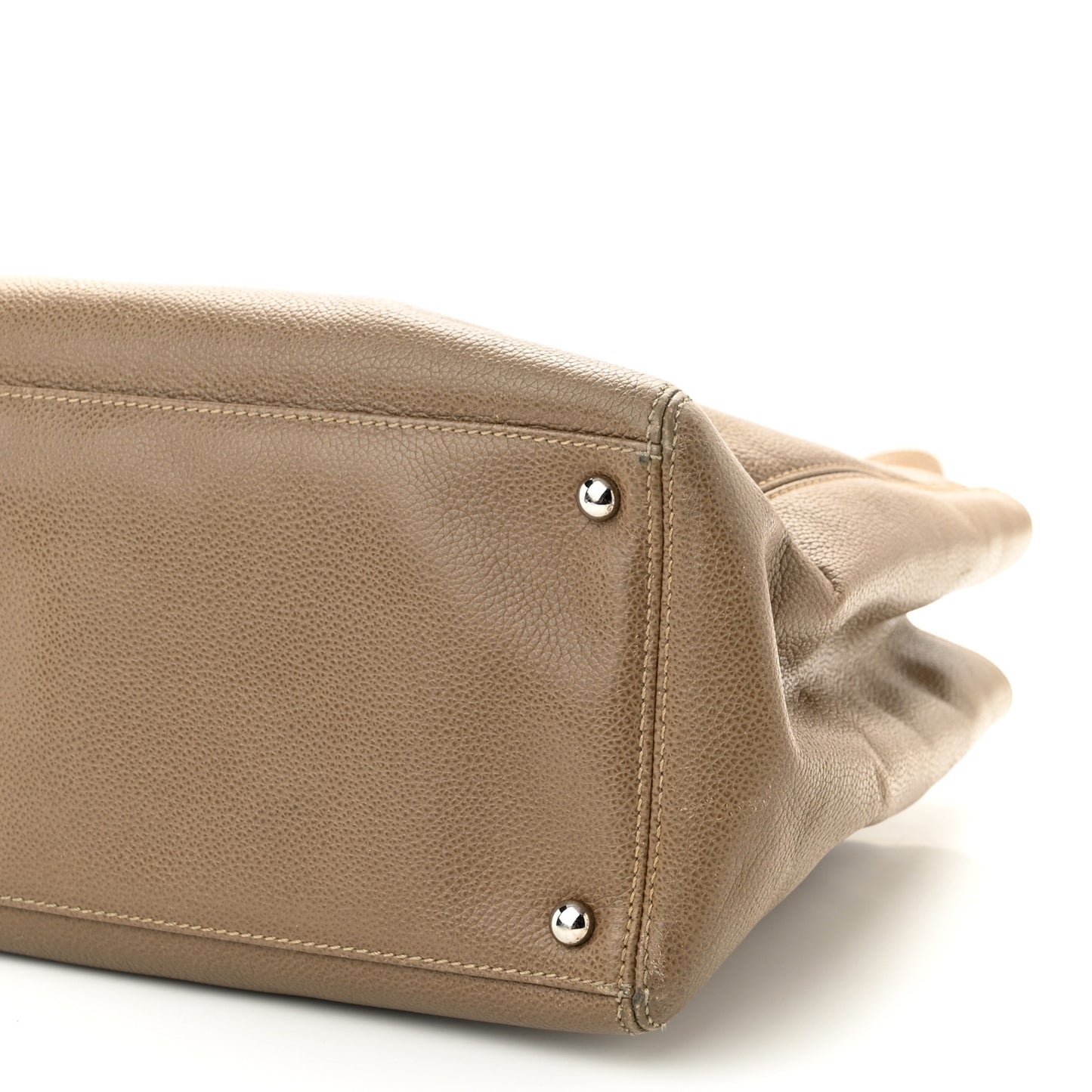 Calfskin Cerf Executive Shopper Tote Light Brown