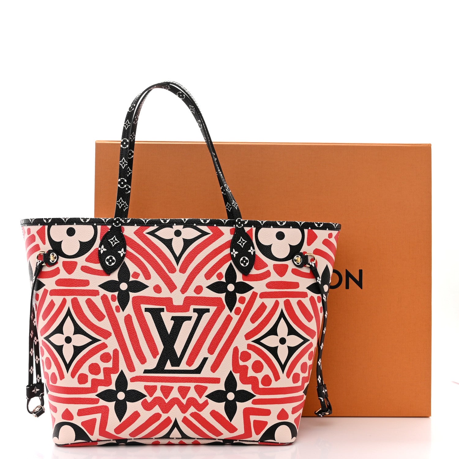 Louis Vuitton LOUIS VUITTON Monogram Giant Crafty Neverfull MM Creme Rouge Black 11 of 11