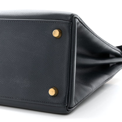 Hermes Courchevel Kelly Retourne 32 Bleu Indigo 9 of 9