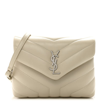 Saint Laurent Calfskin Y Quilted Monogram Toy Loulou Crossbody Bag Crema Soft 1 of 11
