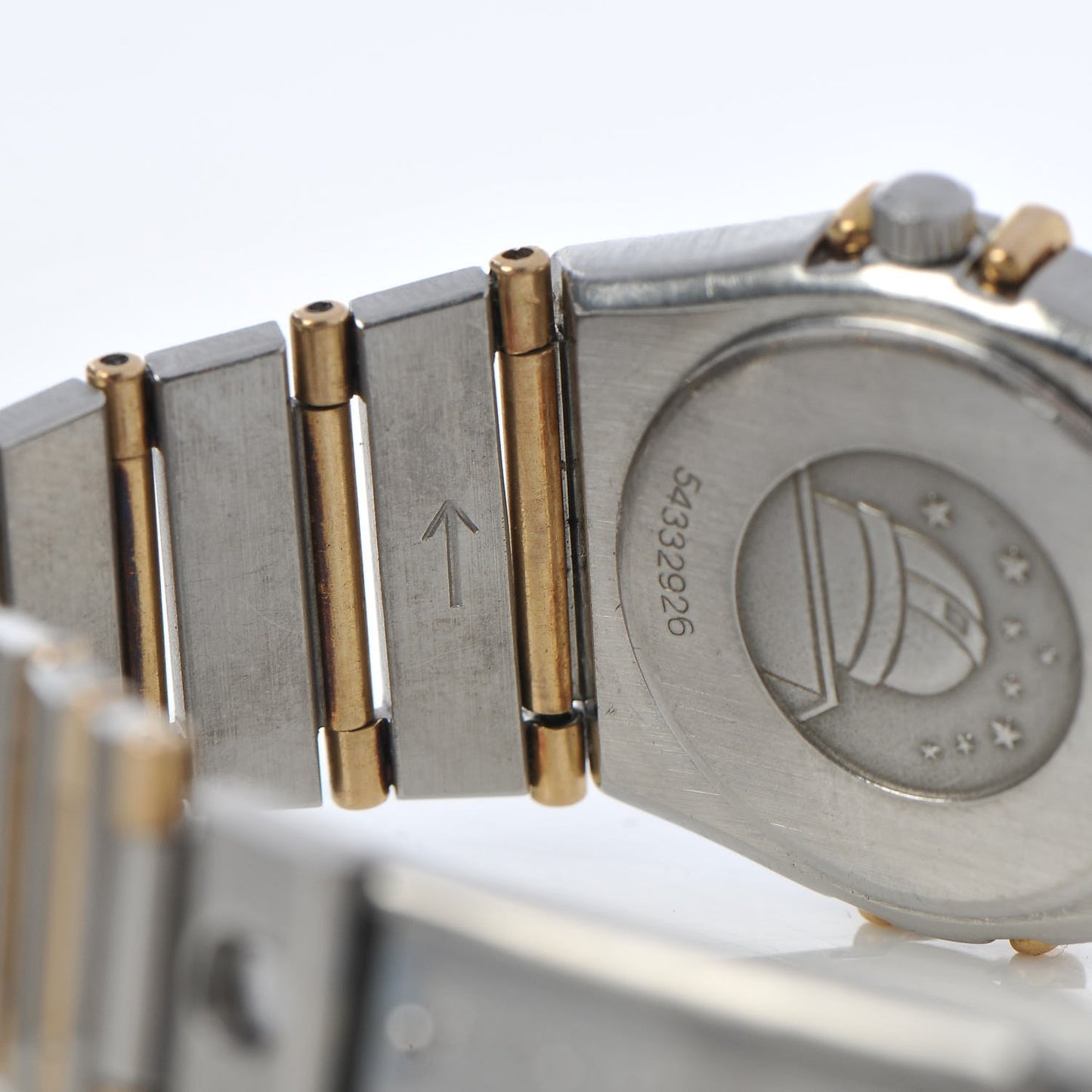 Stainless Steel 18K Yellow Gold Diamond Bezel 22mm Constellation Quartz Watch Champagne 895.1080.1