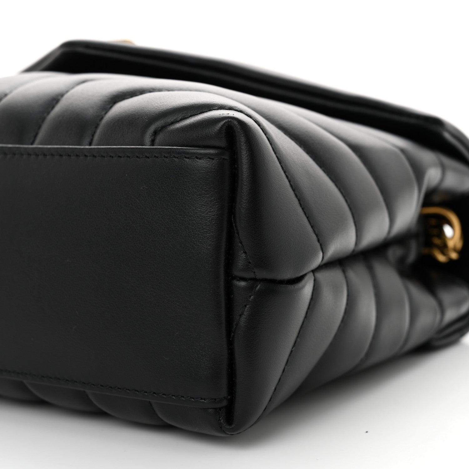 Saint Laurent Calfskin Y Quilted Monogram Small Loulou Chain Satchel Black 10 of 10