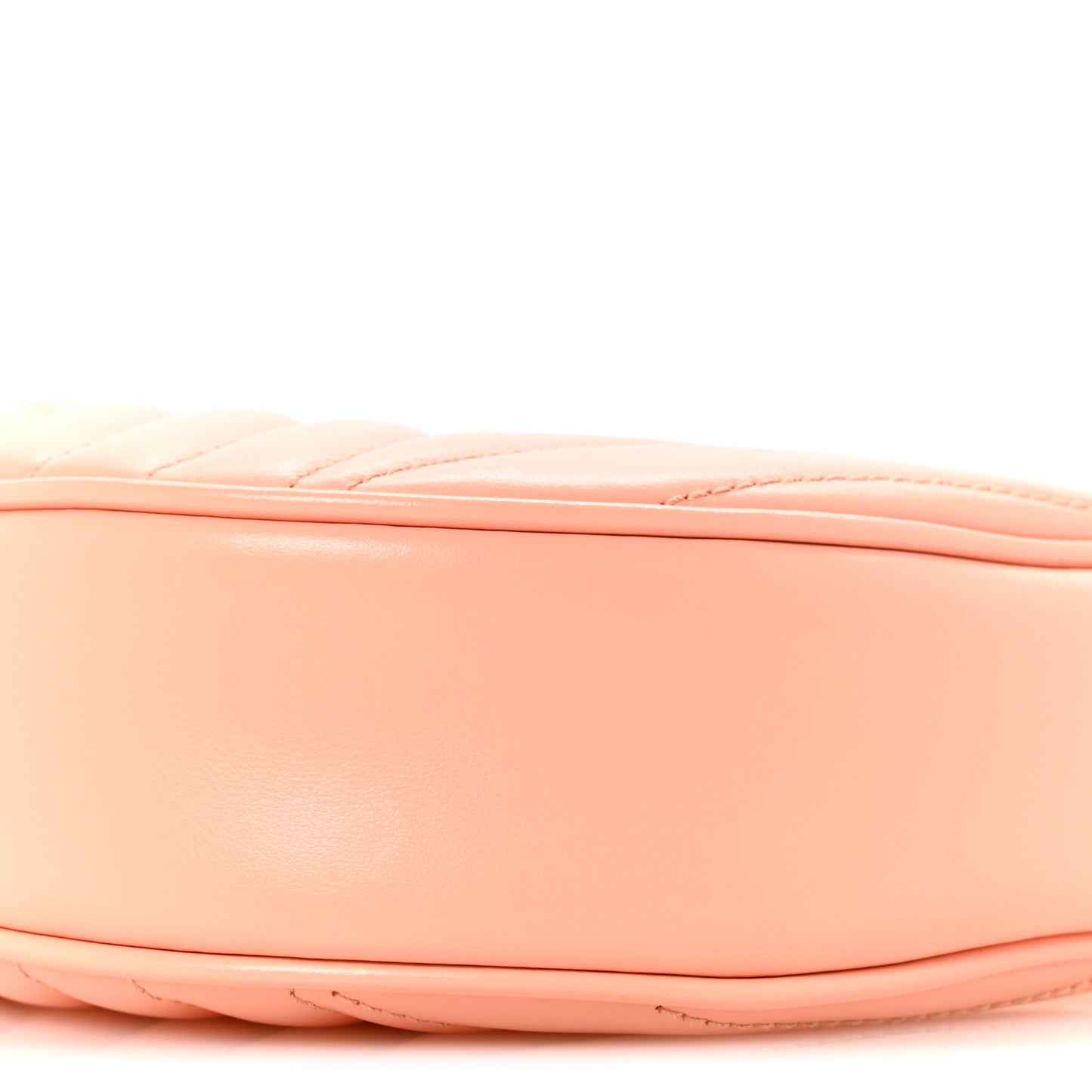 Calfskin Vertical Ring Matelasse Mini GG Marmont Half Moon Hobo Peachy Chic