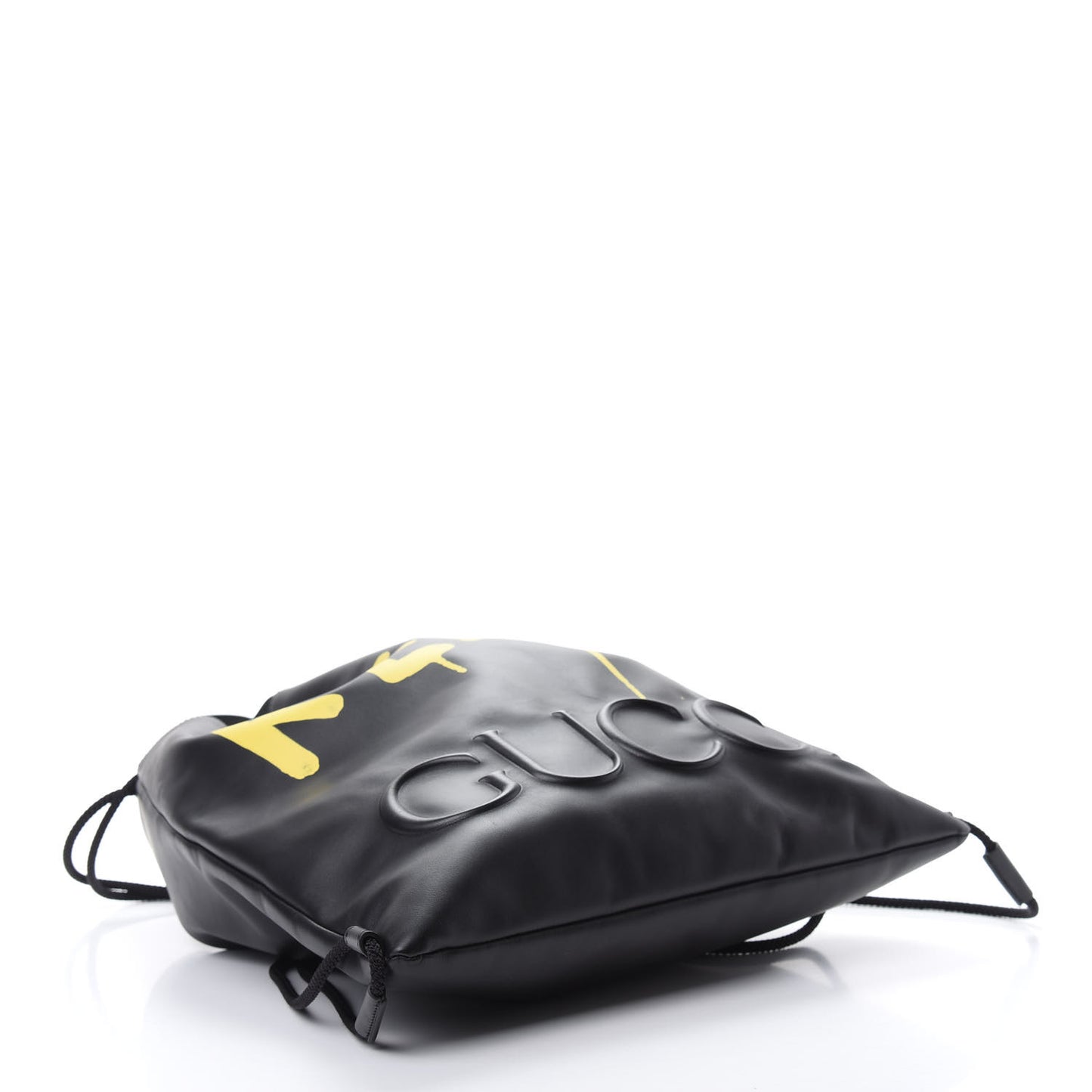 Calfskin Small GucciGhost Drawstring Backpack Black