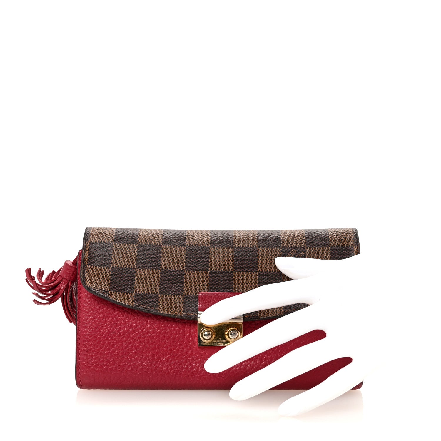 Louis Vuitton Damier Ebene Croisette Wallet Lie De Vin 2 of 6