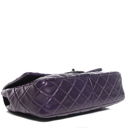 Chanel Lambskin Quilted Jumbo Single Flap Dark Purple 4 of 8