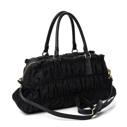 Prada Tessuto Nylon Gaufre Shopping Satchel Black 3 of 18