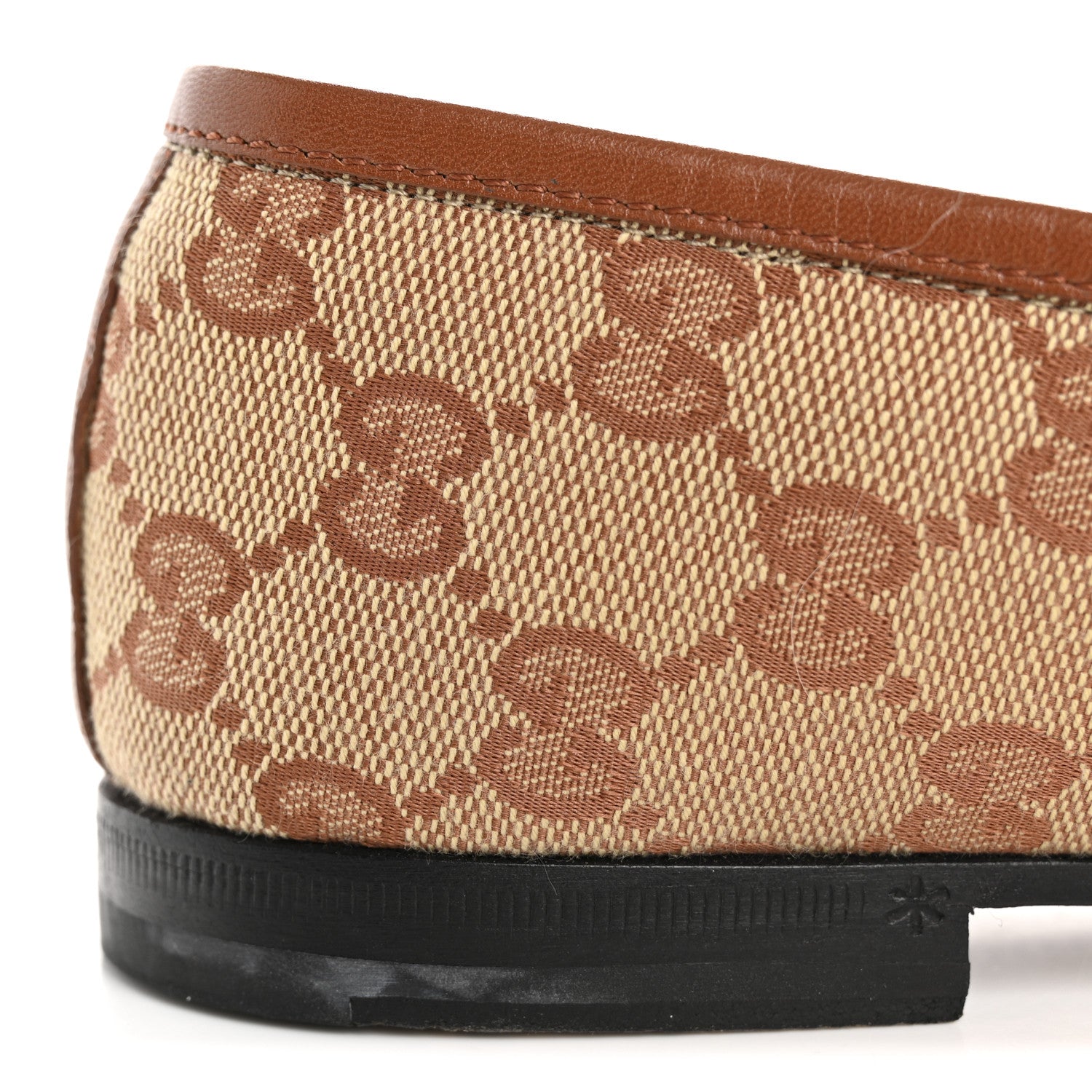 Gucci Canvas GG Monogram Horsebit Womens Jordaan Loafers 38 Beige Ruggine Rust 10 of 12