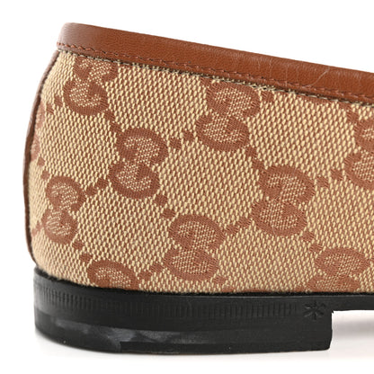 Gucci Canvas GG Monogram Horsebit Womens Jordaan Loafers 38 Beige Ruggine Rust 10 of 12