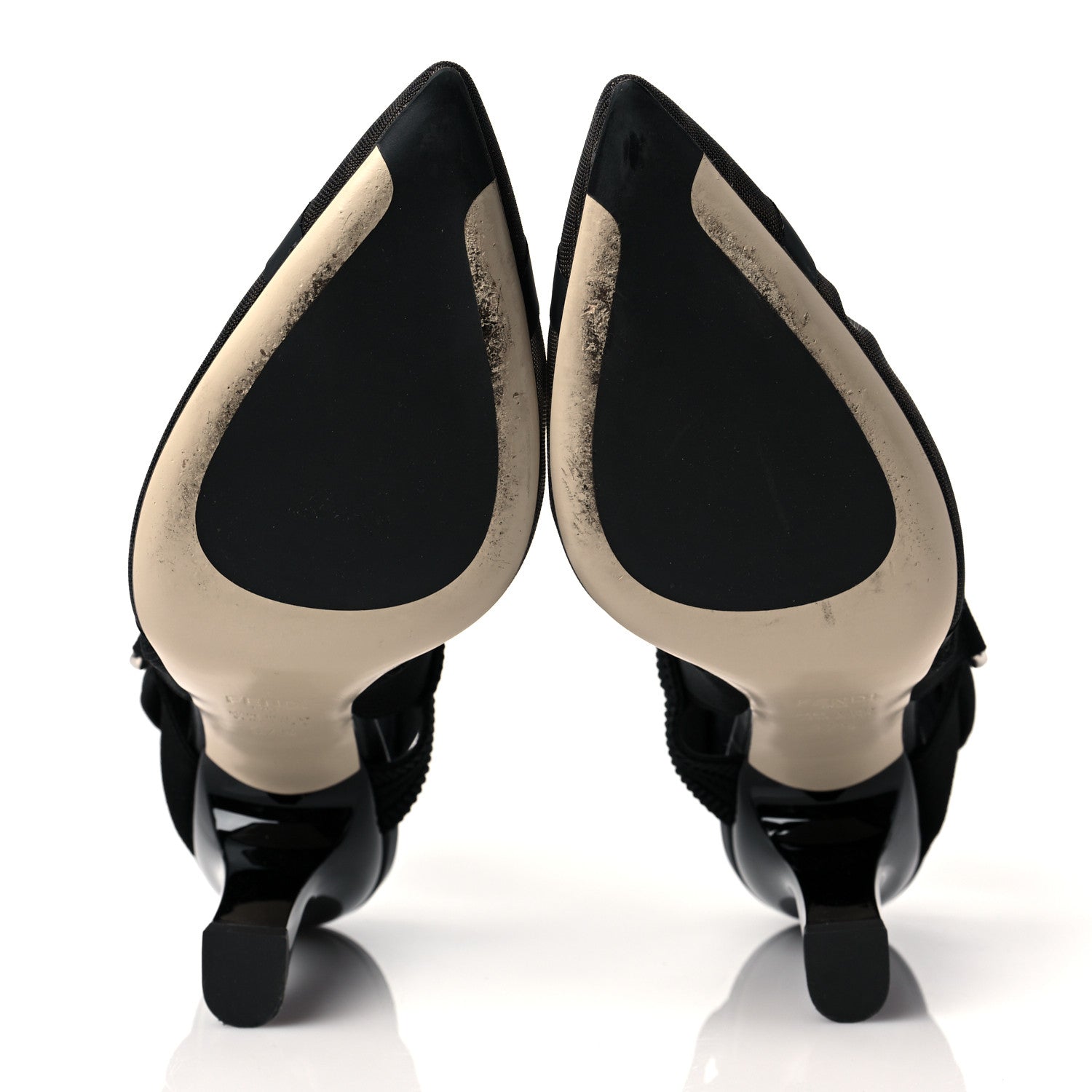 Fendi Technical Mesh FF Colibri Slingback Low-Heel Pumps 37.5 Black 5 of 11