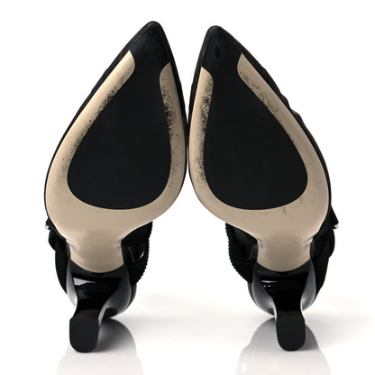 Fendi Technical Mesh FF Colibri Slingback Low-Heel Pumps 37.5 Black 5 of 11