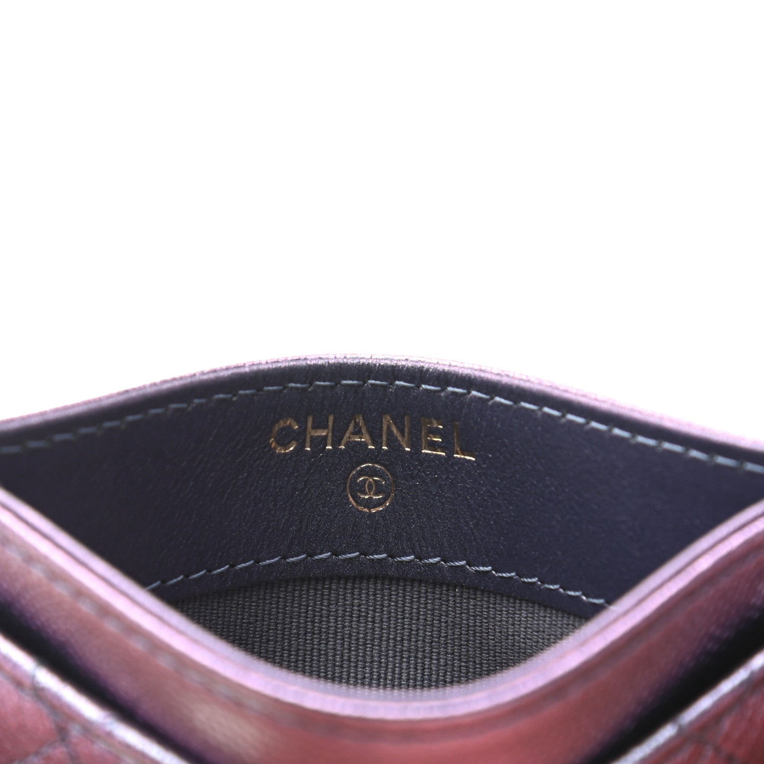 Chanel Iridescent Caviar Quilted Card Holder Dark Blue 6 of 10