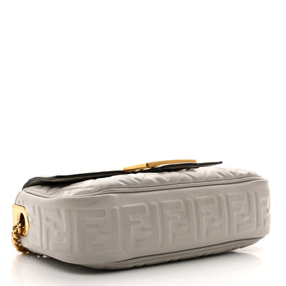 Fendi Nappa Small FF Embossed Midi Chain Baguette Ghiaia 3 of 12