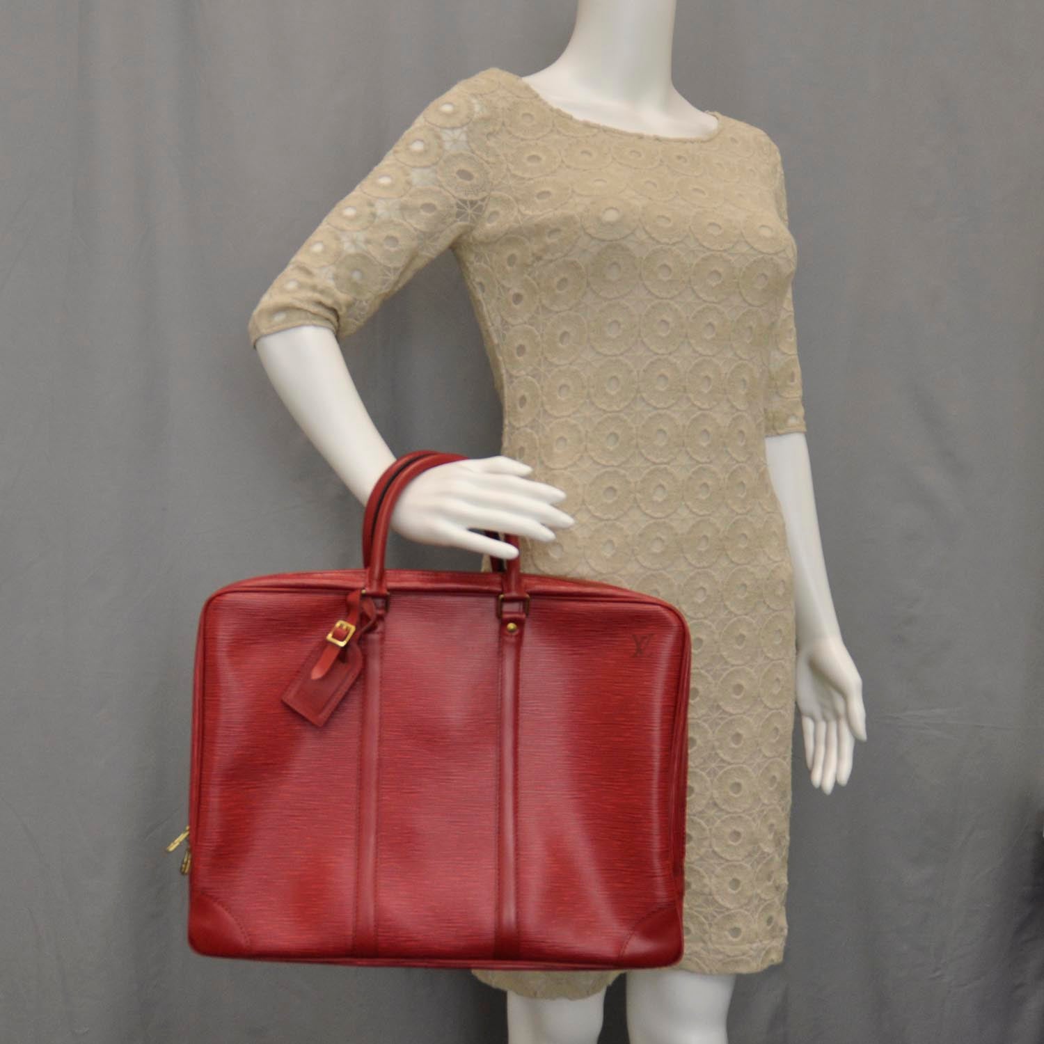 Louis Vuitton Epi Porte-Documents Voyage Briefcase Red 2 of 13