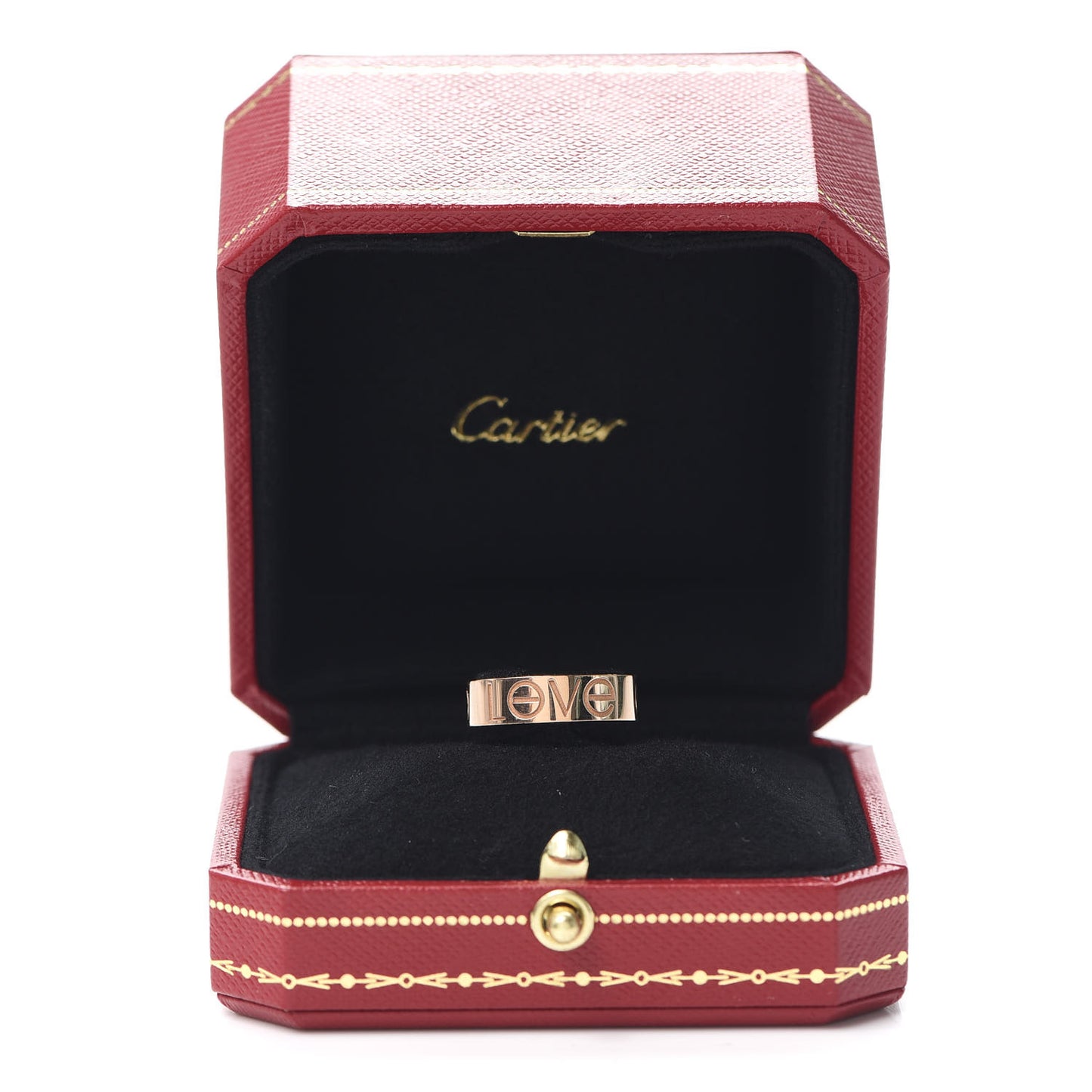 18K Pink Gold 5.5mm Engraved LOVE Ring 51 5.75