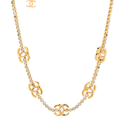 Chanel Metal Crystal CC Marquise Choker Gold 1 of 6