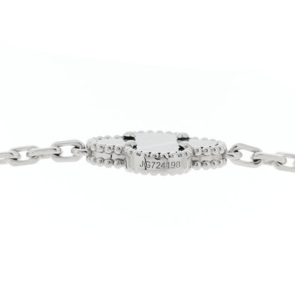 Van Cleef & Arpels 18K White Gold Veined Black Onyx 20 Motifs Vintage Alhambra Necklace 5 of 7